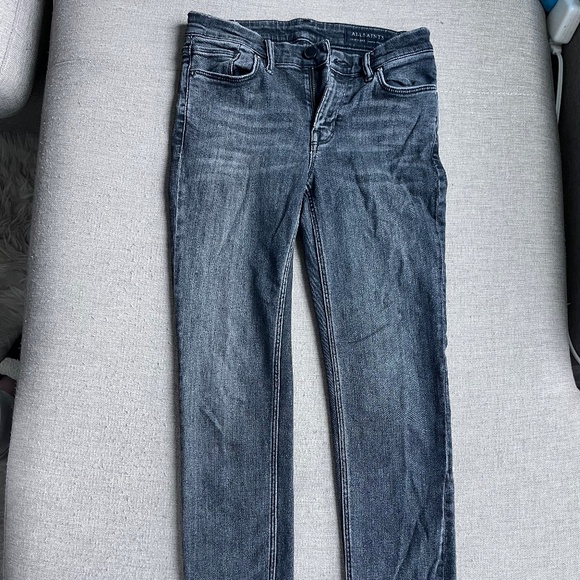 ALLSAINTS High Rise Skinny Black Jeans - Picture 1 of 4